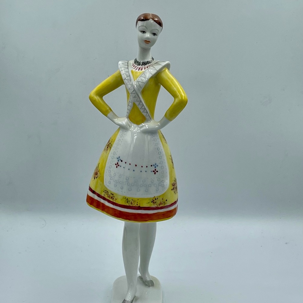 Vintage Hollohaza Hungarian porcelain Folk Dancer Figurine